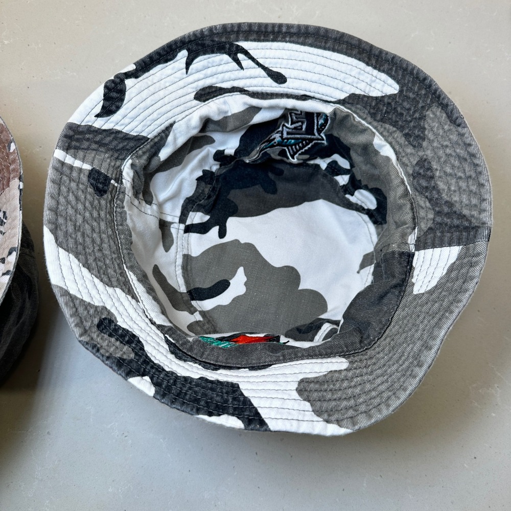 Vintage Miami Marlins Bucket Hats Camo Gatorade MLB Adult Reversible Bundle - Picture 4 of 5